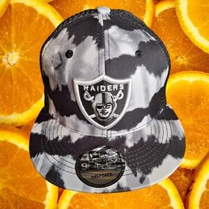 New Era‎ NFL Raiders Snapback Trucker Hat Gray Tie Dye Adjustable Cap